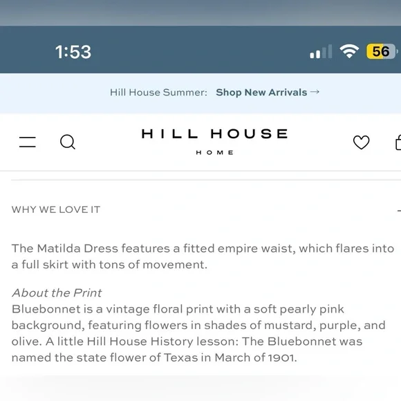 Hill House Matilda dress pink bluebonnet size M - Picture 7 of 13